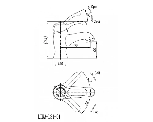 Смеситель на раковину CEZARES LIRA-C-LS1-03