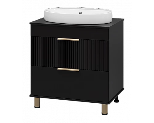 Заказать ENFIDA - 70 Тумба напольная 2 ящ. черная мат. эмаль (Энфида) в магазине сантехники Santeh-Crystal.ru