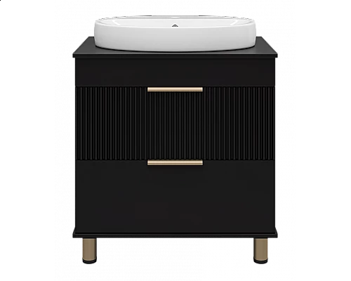 Заказать ENFIDA - 70 Тумба напольная 2 ящ. черная мат. эмаль (Энфида) в магазине сантехники Santeh-Crystal.ru