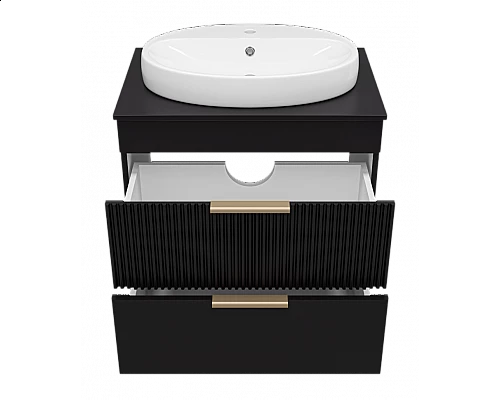 Заказать ENFIDA - 70 Тумба напольная 2 ящ. черная мат. эмаль (Энфида) в магазине сантехники Santeh-Crystal.ru