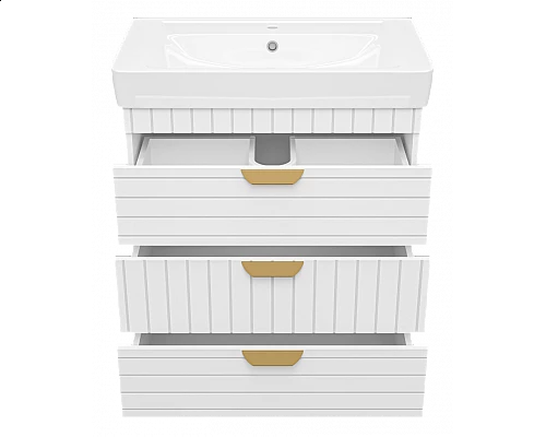 Приобрести GLOSTER - 80 Тумба с 3 ящ. напольная, белый в магазине сантехники Santeh-Crystal.ru