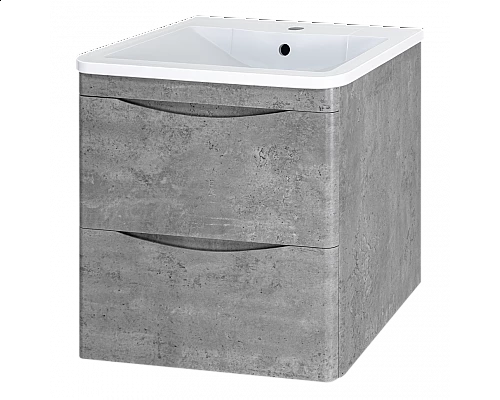 Заказать Атлантик - 80 Тумба подвесная с 2 ящ. закруг. края серый камень в магазине сантехники Santeh-Crystal.ru