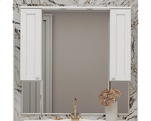 Заказать Латте -105 Зеркало-шкаф белая эмаль в магазине сантехники Santeh-Crystal.ru