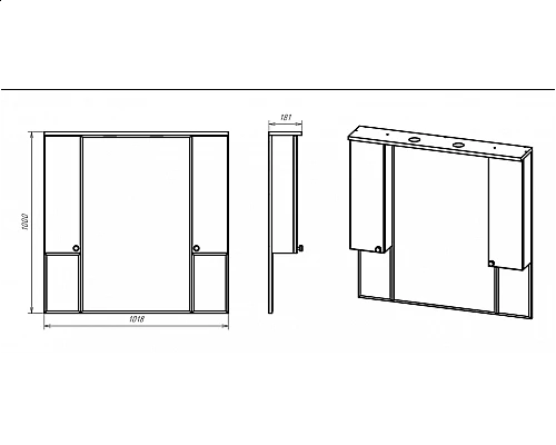 Заказать Латте -105 Зеркало-шкаф белая эмаль в магазине сантехники Santeh-Crystal.ru