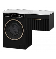 ENFIDA - 60 Тумба подвесная 1 ящ. под стир. машину, черная мат. эмаль (Энфида) / раковина правая