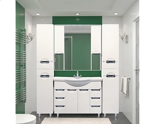 Приобрести Орхидея - 35 Пенал лев. белая эмаль / Б/К в магазине сантехники Santeh-Crystal.ru