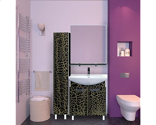 Купить Джулия - 40 Пенал  левый КРАКОЛЕТ черный в магазине сантехники Santeh-Crystal.ru