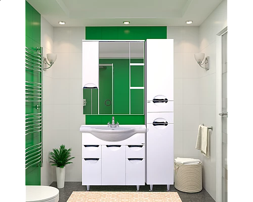 Купить Орхидея - 35 Пенал правый белая эмаль без корзины в магазине сантехники Santeh-Crystal.ru