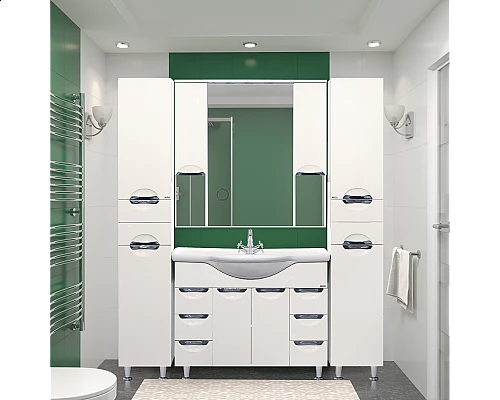 Приобрести Орхидея - 35 Пенал лев. белая эмаль / Б/К в магазине сантехники Santeh-Crystal.ru