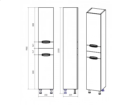 Приобрести Орхидея - 35 Пенал лев. белая эмаль / Б/К в магазине сантехники Santeh-Crystal.ru