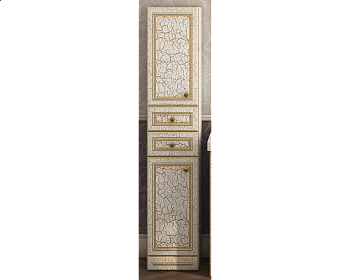 Приобрести Fresko Пенал -35 лев. с 2ящ. Краколет белый патина в магазине сантехники Santeh-Crystal.ru