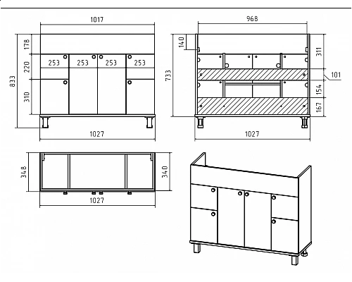 Купить Жардин -105 Тумба прямая светло-бежевая в магазине сантехники Santeh-Crystal.ru