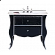 Приобрести Анжелика -100 Тумба черная с серебром с 2 ящ./столешница в магазине сантехники Santeh-Crystal.ru