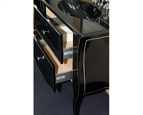 Приобрести Анжелика -100 Тумба черная с серебром с 2 ящ./столешница в магазине сантехники Santeh-Crystal.ru