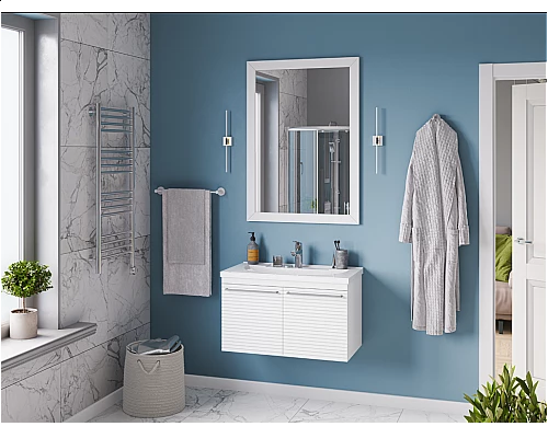 Заказать CATANIA - 80 Тумба подвесная белая (эмаль) в магазине сантехники Santeh-Crystal.ru