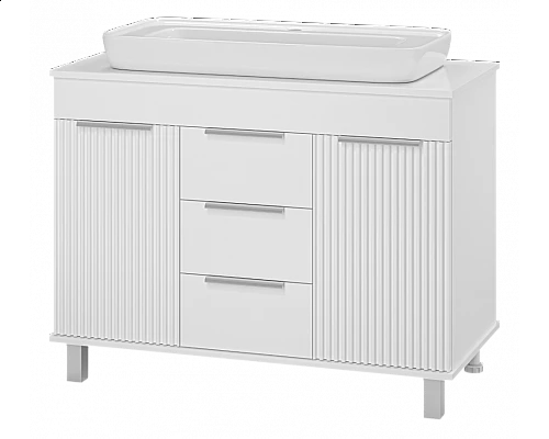 Приобрести ENFIDA -100 Тумба напольная 3 ящ. белая мат. эмаль (Энфида) в магазине сантехники Santeh-Crystal.ru