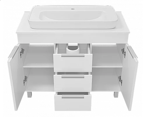 Приобрести ENFIDA -100 Тумба напольная 3 ящ. белая мат. эмаль (Энфида) в магазине сантехники Santeh-Crystal.ru
