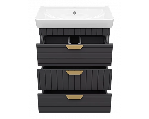 Заказать GLOSTER - 70 Тумба с 3 ящ. напольная, графит в магазине сантехники Santeh-Crystal.ru