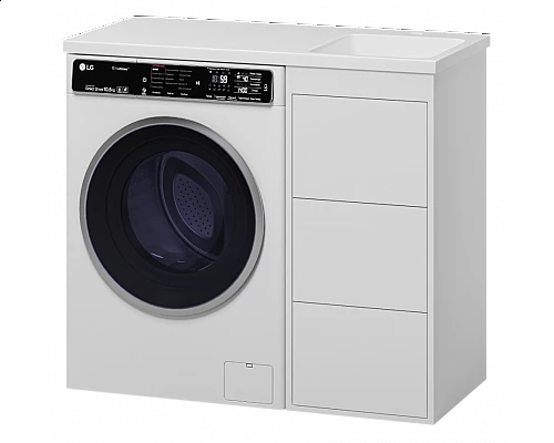 Приобрести GRAFIT - 40 Тумба напольная 3 ящ. БЕЛАЯ под стиральную машину ПВХ в магазине сантехники Santeh-Crystal.ru