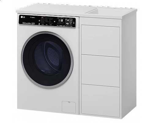 Приобрести GRAFIT - 40 Тумба напольная 3 ящ. БЕЛАЯ под стиральную машину ПВХ в магазине сантехники Santeh-Crystal.ru