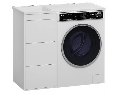 Приобрести GRAFIT - 40 Тумба напольная 3 ящ. БЕЛАЯ под стиральную машину ПВХ в магазине сантехники Santeh-Crystal.ru