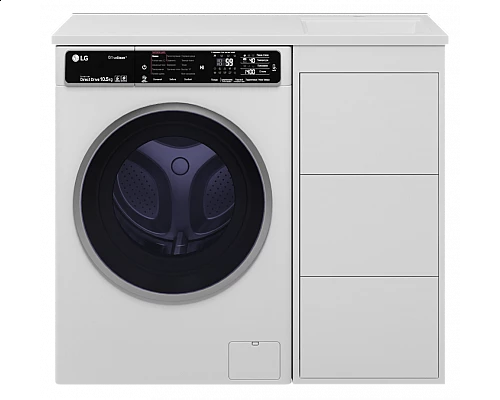 Приобрести GRAFIT - 40 Тумба напольная 3 ящ. БЕЛАЯ под стиральную машину ПВХ в магазине сантехники Santeh-Crystal.ru