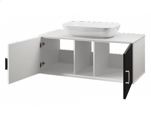 Заказать RICHARD -105 Тумба подвесная 2 дв. белый/черный в магазине сантехники Santeh-Crystal.ru