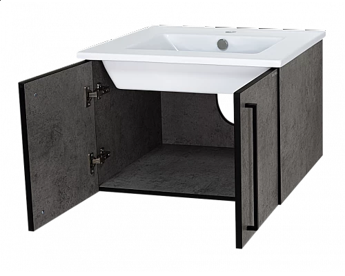 Приобрести ROCK - 75 Тумба прямая подвесная темно-серый (Чикаго) ЛДСП в магазине сантехники Santeh-Crystal.ru