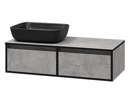 Заказать STONE - 100 Тумба подвесная 2 ящ. бетон (Стоун) в магазине сантехники Santeh-Crystal.ru