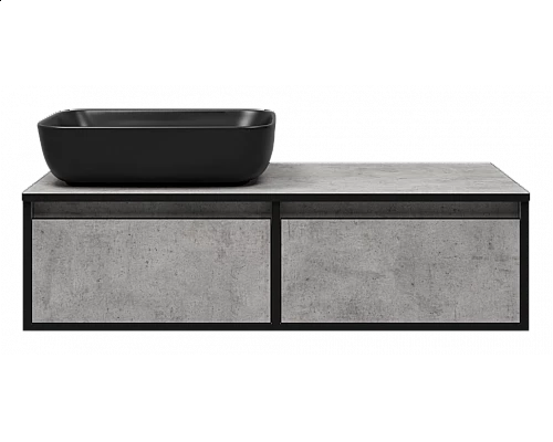 Заказать STONE - 100 Тумба подвесная 2 ящ. бетон (Стоун) в магазине сантехники Santeh-Crystal.ru