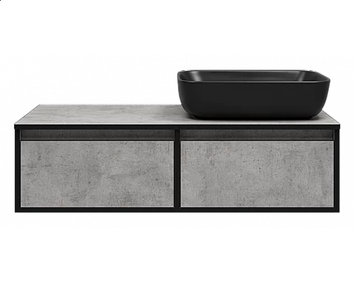 Заказать STONE - 100 Тумба подвесная 2 ящ. бетон (Стоун) в магазине сантехники Santeh-Crystal.ru