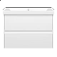 Приобрести Алиса - 75 тумба 2 ящ. подвесная белая эмаль в магазине сантехники Santeh-Crystal.ru