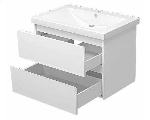 Приобрести Алиса - 75 тумба 2 ящ. подвесная белая эмаль в магазине сантехники Santeh-Crystal.ru