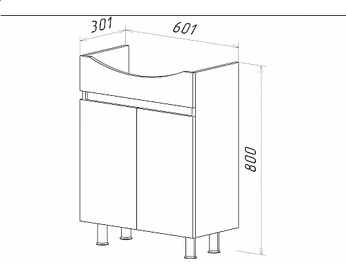 Купить Амур - 60 Тумба напольная прямая (эмаль) в магазине сантехники Santeh-Crystal.ru