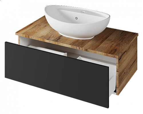 Заказать Ива - 90 Тумба подвесная Графит пленка 1 ящ в магазине сантехники Santeh-Crystal.ru