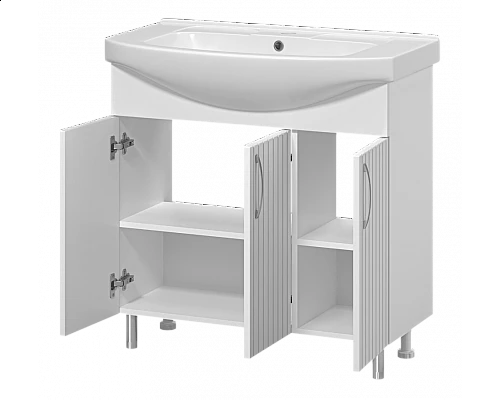 Заказать Изео - 85 Тумба напольная прямая 3 дв., (ПВХ) в магазине сантехники Santeh-Crystal.ru