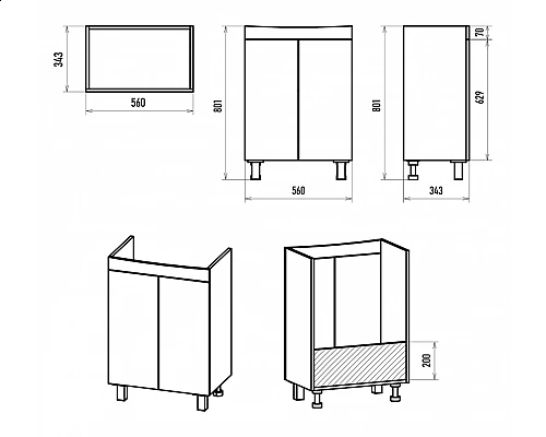 Приобрести Клермонт - 60 тумба прямая напольная (эмаль) в магазине сантехники Santeh-Crystal.ru