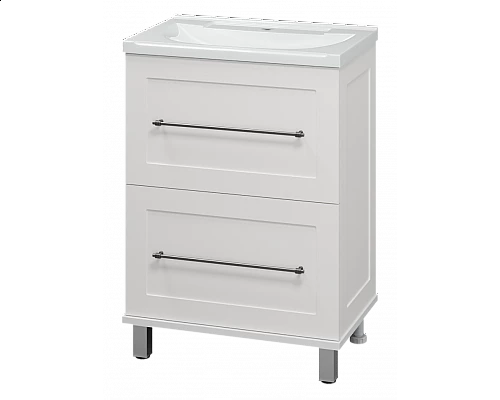 Приобрести Марта - 60 Тумба напольная 2 ящ. белая эмаль (глянец) в магазине сантехники Santeh-Crystal.ru