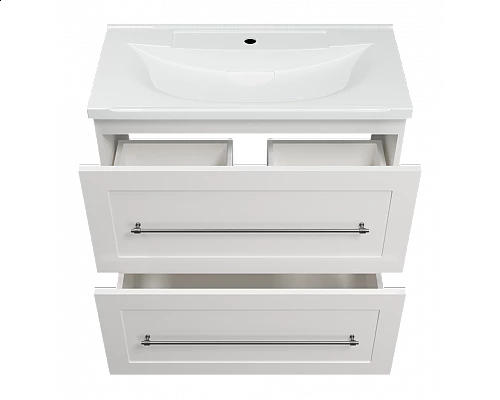 Купить Марта - 80 Тумба напольная 2 ящ. белая эмаль (глянец) в магазине сантехники Santeh-Crystal.ru