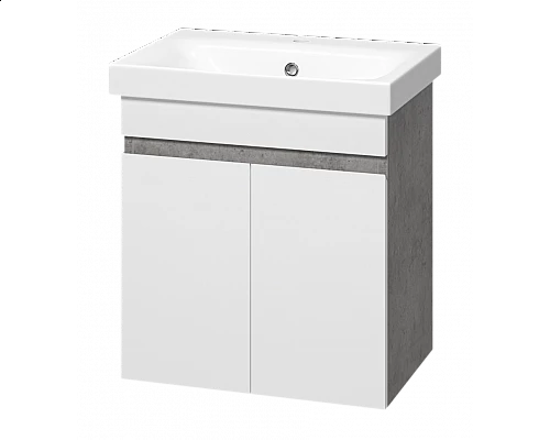 Купить Ронда - 50 Тумба подвесная прямая 2 дв. (бок. ДСП Чикаго, фас.белая эмаль) в магазине сантехники Santeh-Crystal.ru