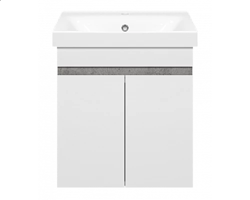 Купить Ронда - 50 Тумба подвесная прямая 2 дв. (бок. ДСП Чикаго, фас.белая эмаль) в магазине сантехники Santeh-Crystal.ru