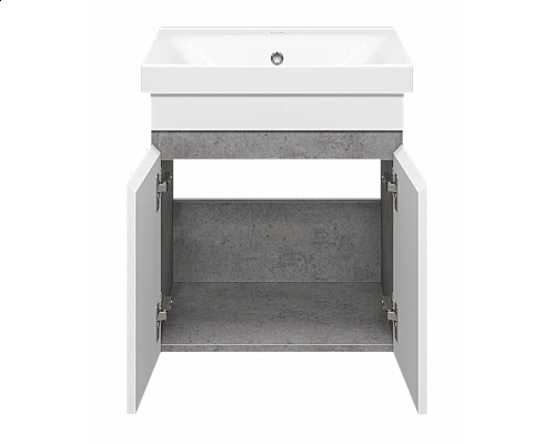 Купить Ронда - 50 Тумба подвесная прямая 2 дв. (бок. ДСП Чикаго, фас.белая эмаль) в магазине сантехники Santeh-Crystal.ru