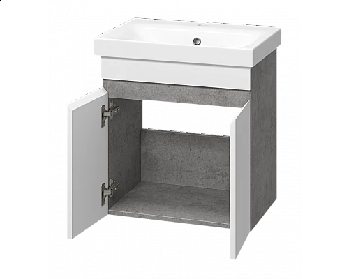 Купить Ронда - 50 Тумба подвесная прямая 2 дв. (бок. ДСП Чикаго, фас.белая эмаль) в магазине сантехники Santeh-Crystal.ru