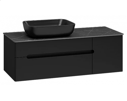 Купить Роял -120 Тумба подвесная с 2 ящ. 1 дв. черный в магазине сантехники Santeh-Crystal.ru