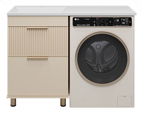 Приобрести ENFIDA - 60 Тумба напольная 2 ящ. под стир. машину, бежевая мат. эмаль (Энфида) в магазине сантехники Santeh-Crystal.ru