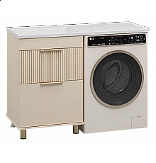 ENFIDA - 60 Тумба напольная 2 ящ. под стир. машину, бежевая мат. эмаль (Энфида)