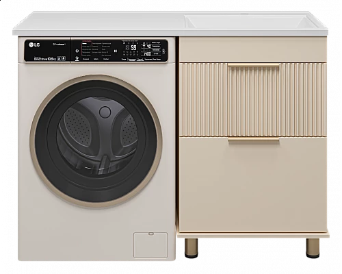 Приобрести ENFIDA - 60 Тумба напольная 2 ящ. под стир. машину, бежевая мат. эмаль (Энфида) в магазине сантехники Santeh-Crystal.ru