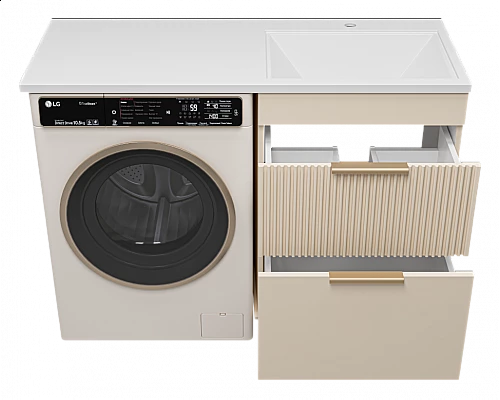 Приобрести ENFIDA - 60 Тумба напольная 2 ящ. под стир. машину, бежевая мат. эмаль (Энфида) в магазине сантехники Santeh-Crystal.ru