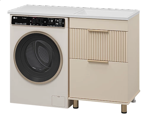 Приобрести ENFIDA - 60 Тумба напольная 2 ящ. под стир. машину, бежевая мат. эмаль (Энфида) в магазине сантехники Santeh-Crystal.ru