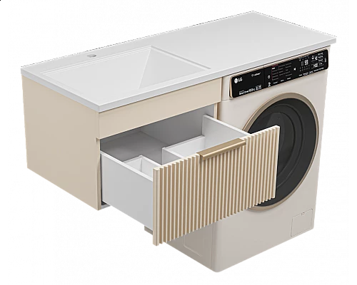 Купить ENFIDA - 60 Тумба подвесная 1 ящ. под стир. машину, бежевая мат. эмаль (Энфида) в магазине сантехники Santeh-Crystal.ru